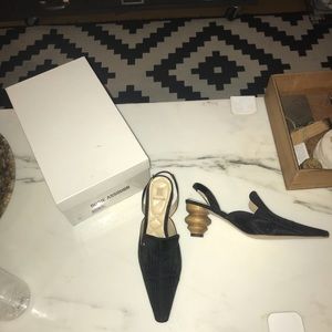 Rosie Assoulin sculptured-heel slingback pumps